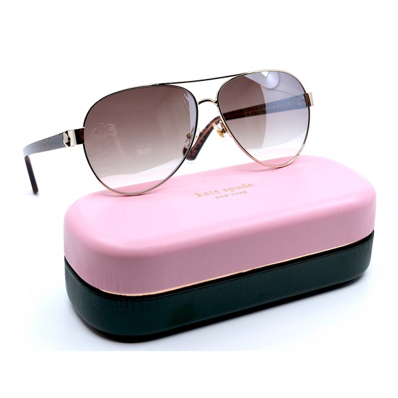 NEW KATE SPADE GENEVA/S EYR GOLD PINK AVIATOR WOMEN'S SUNGLASSES - Picture 4 of 13